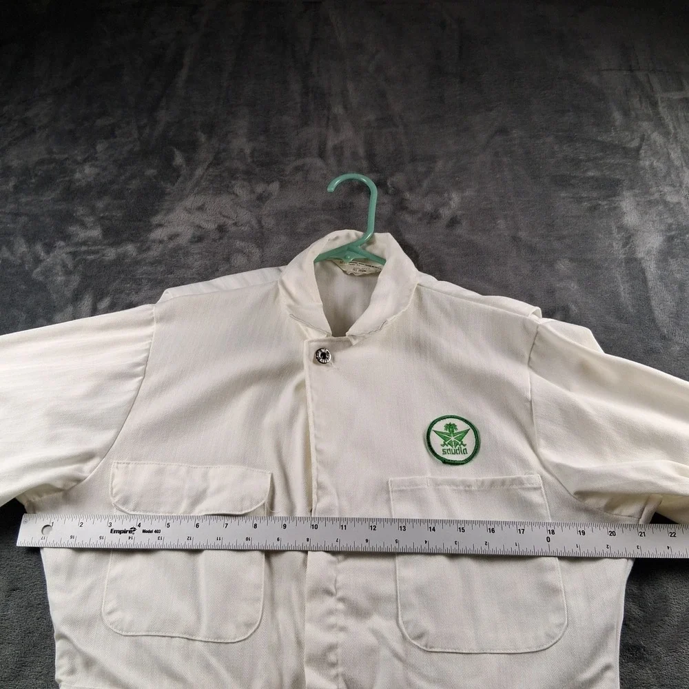 Big Mac Saudia Coveralls Mens 36R White Vintage Herringbone Twill Jumpsuit